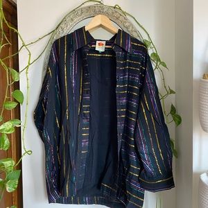 Farm Rio metallic striped button-down